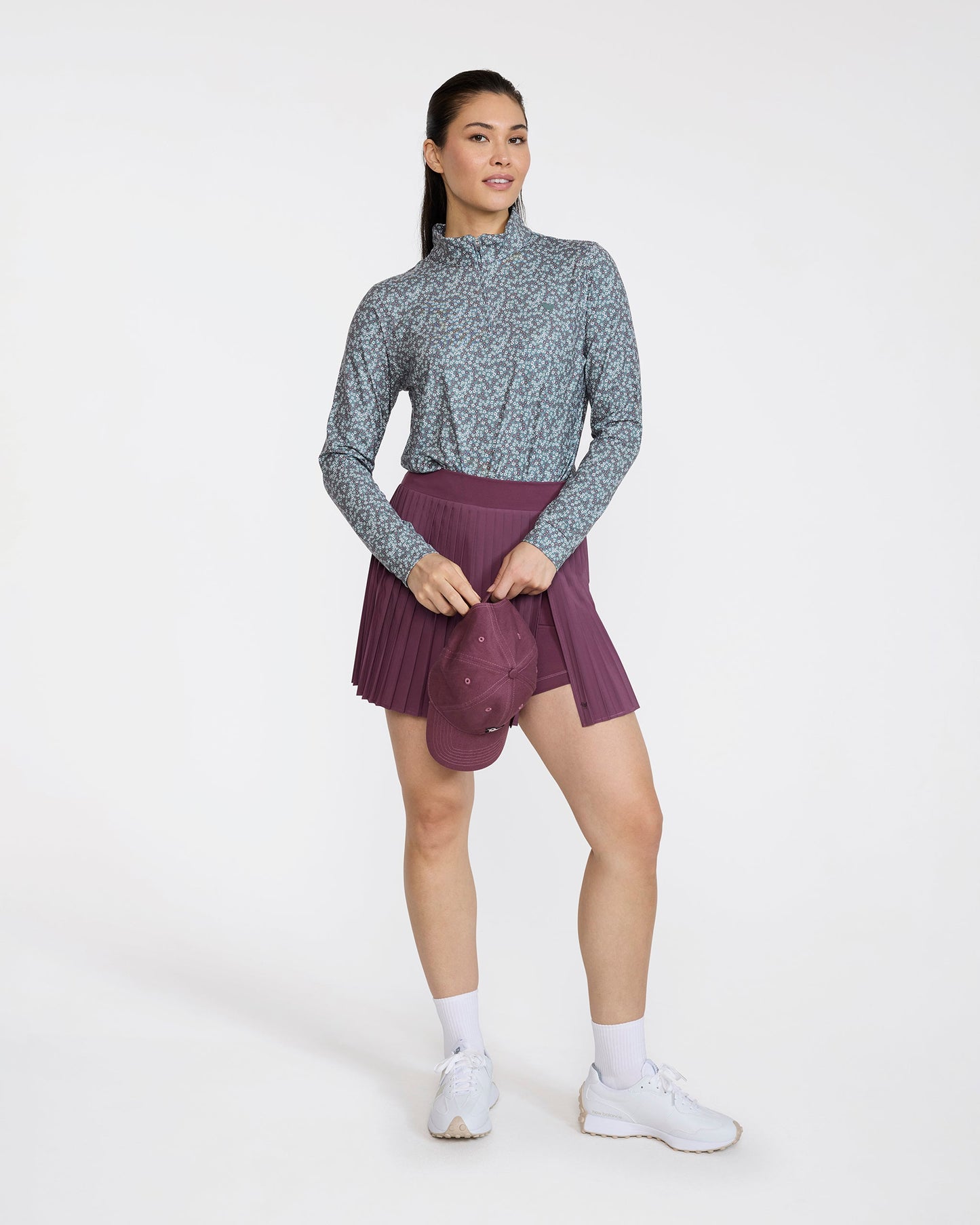 Bad Birdie Velocity Quarterzip - Ditsy Down - Dark Forest