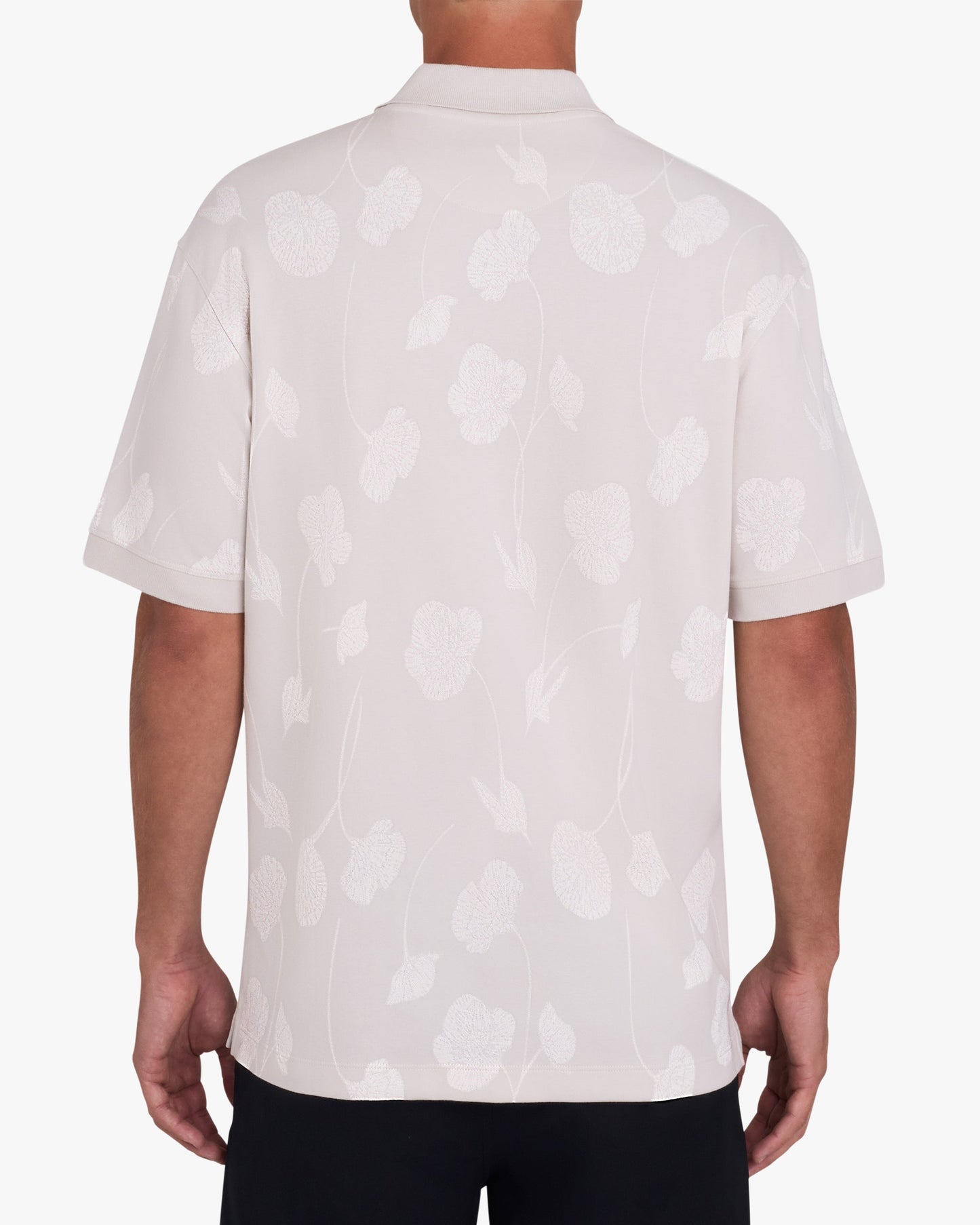 Bad Birdie Jacquard Polo - Bloom Me Away - White Onyx