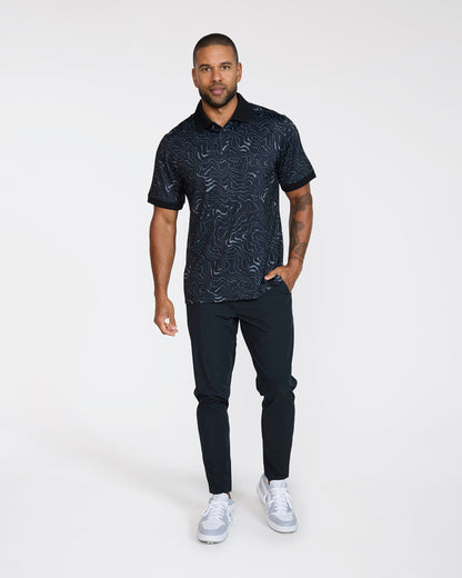 Bad Birdie Ridge Performance Polo - Wave Runner - Black