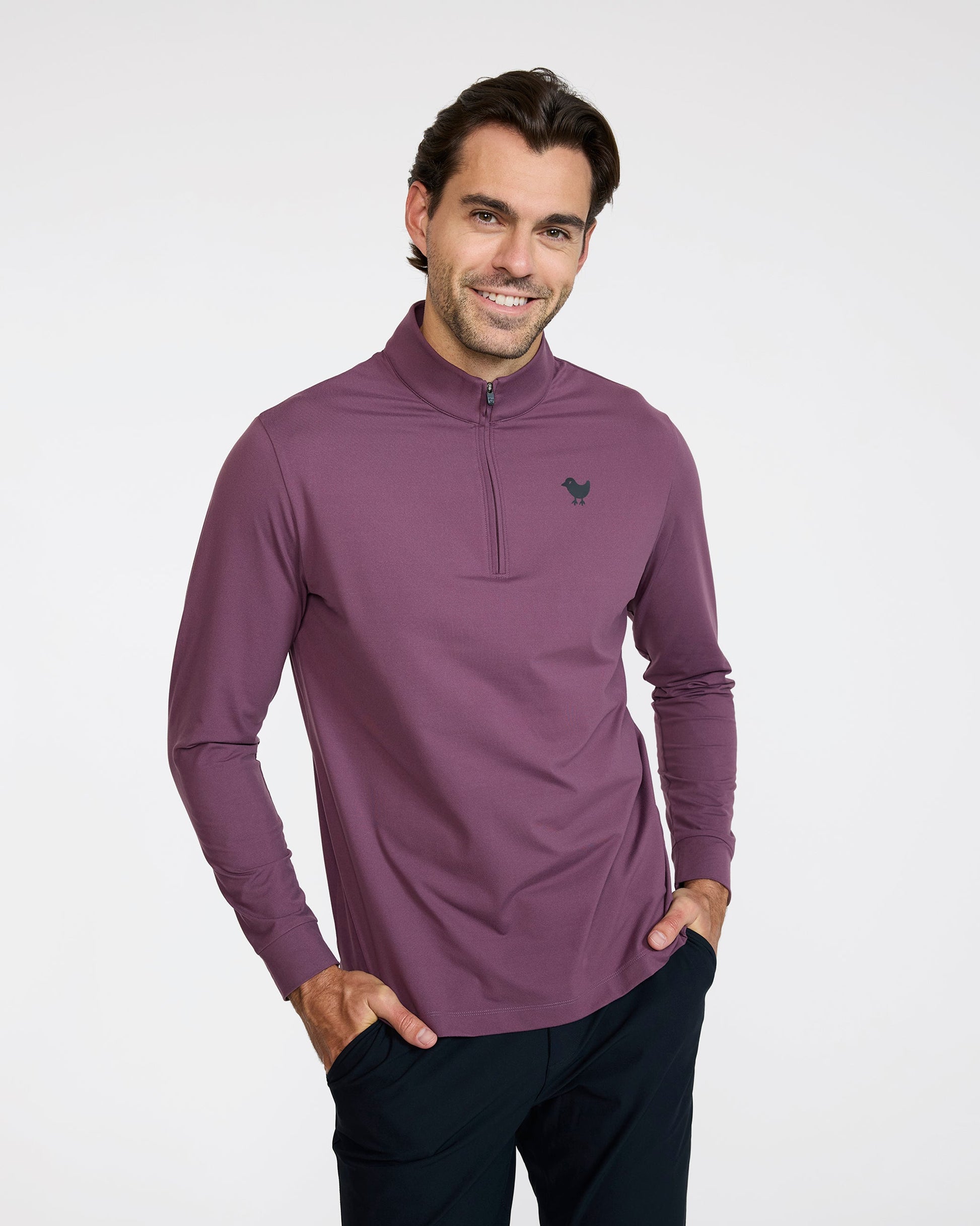 Bad Birdie Velocity Quarterzip - Plum Wine