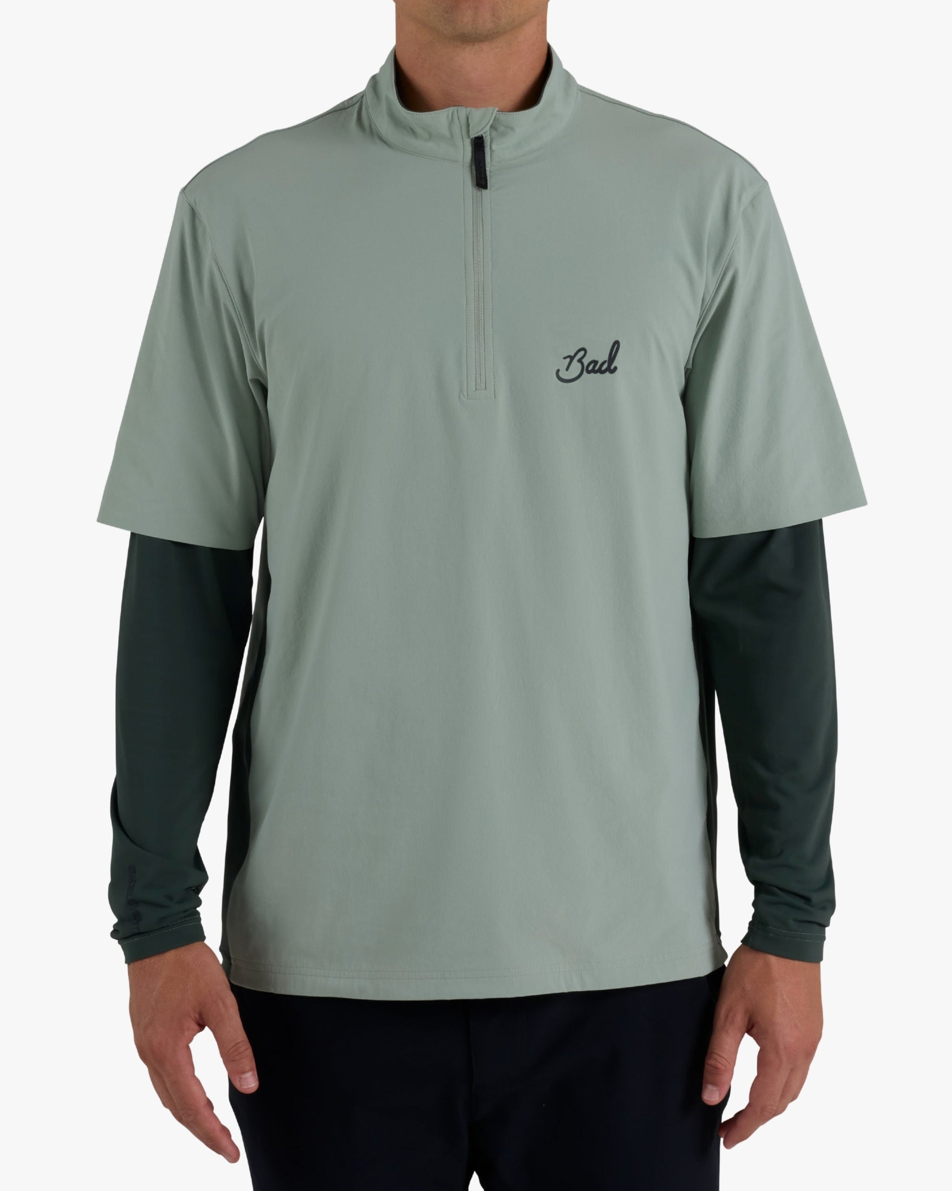 Bad Birdie Mechanism Quarterzip - Washed Sage
