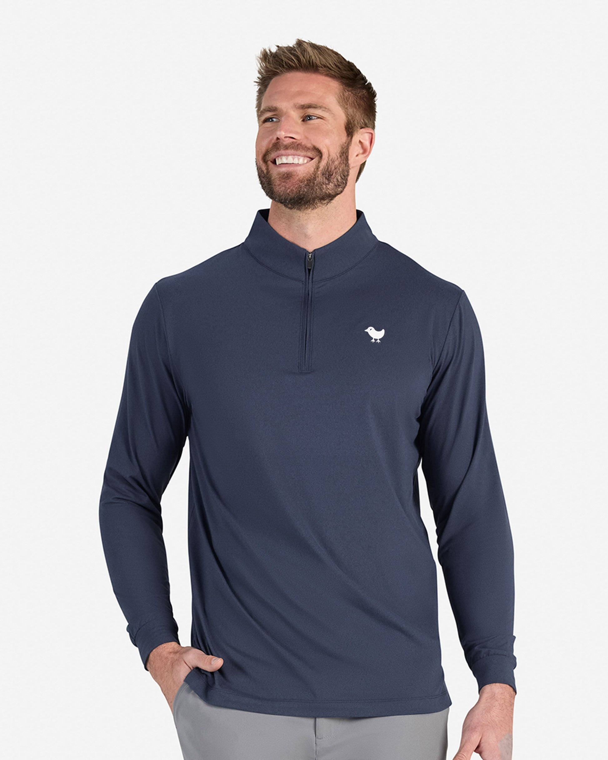 Bad Birdie Velocity Quarterzip - Dark Navy