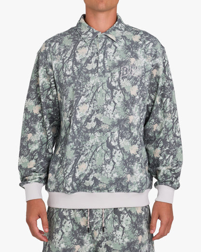 Bad Birdie Men's French Terry Polo - Stealth Mode Dark