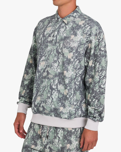 Bad Birdie Men's French Terry Polo - Stealth Mode Dark
