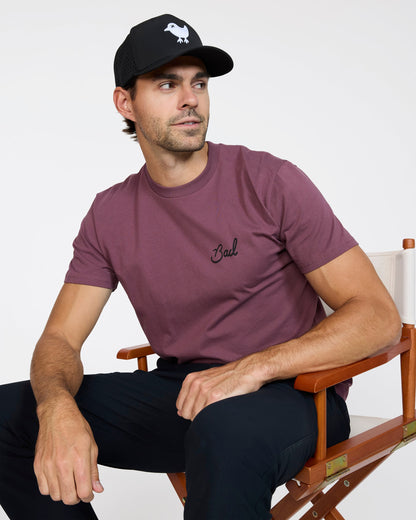 Bad Birdie Birdie Tee - Plum Wine