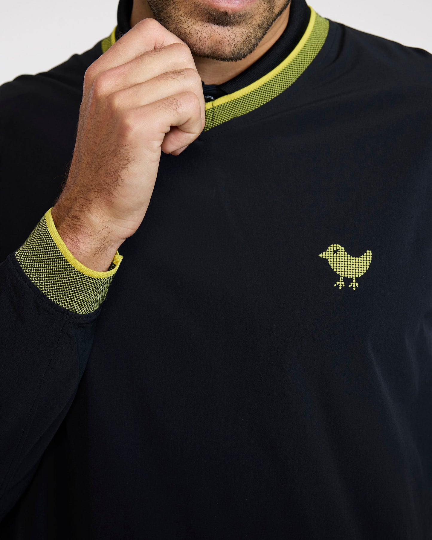 Bad Birdie Kinetic Wind Pullover - Black - Warm Olive