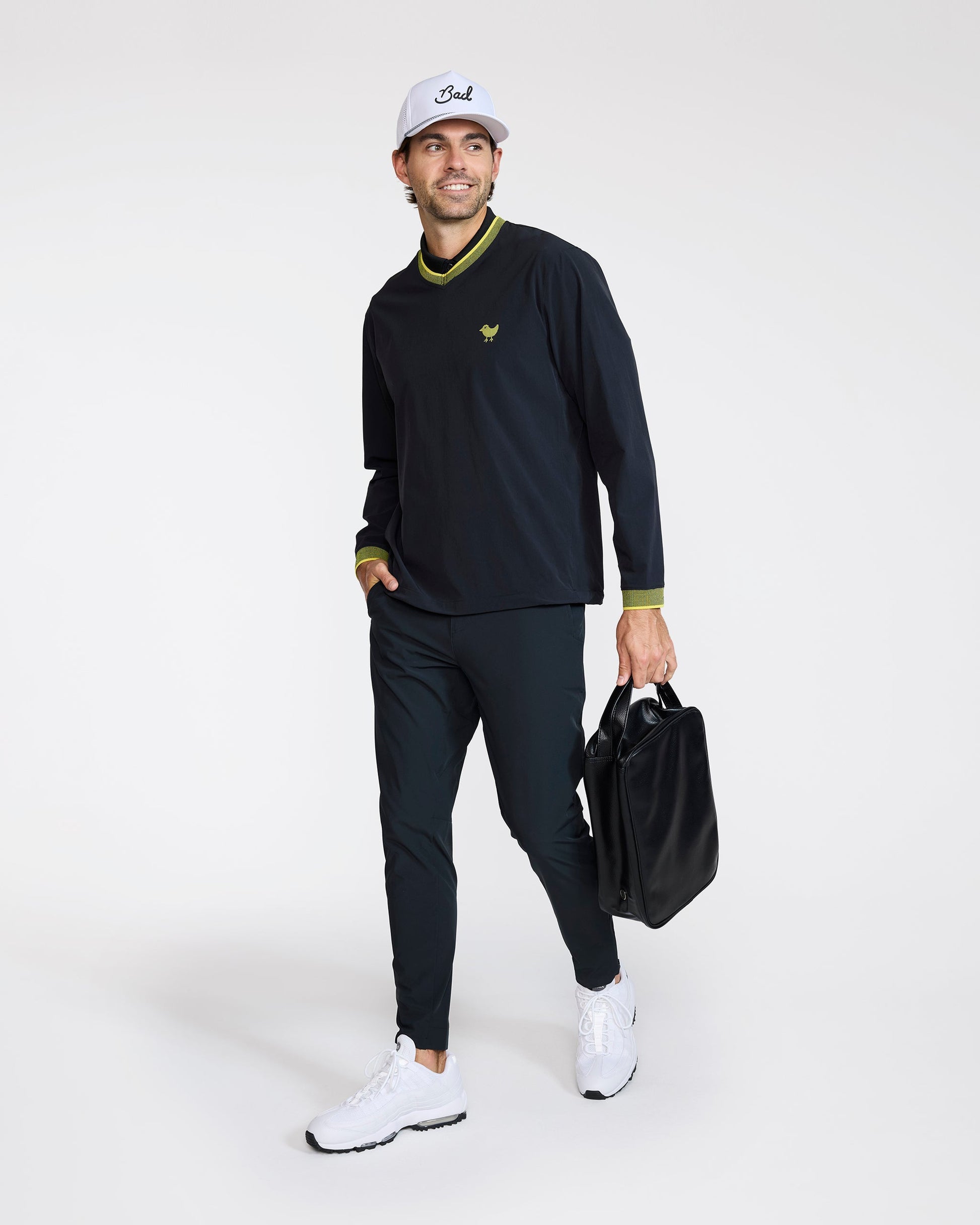Bad Birdie Kinetic Wind Pullover - Black - Warm Olive