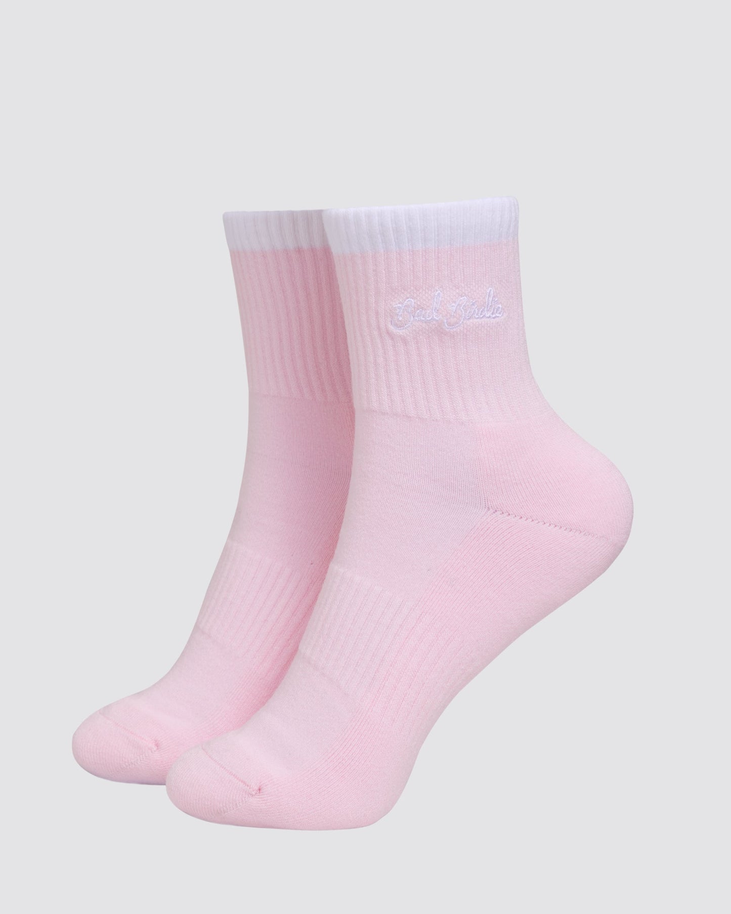 Bad Birdie Script Mid Crew Socks - Stripe Tender Touch