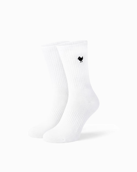 Bad Birdie Birdie Crew Sock - White
