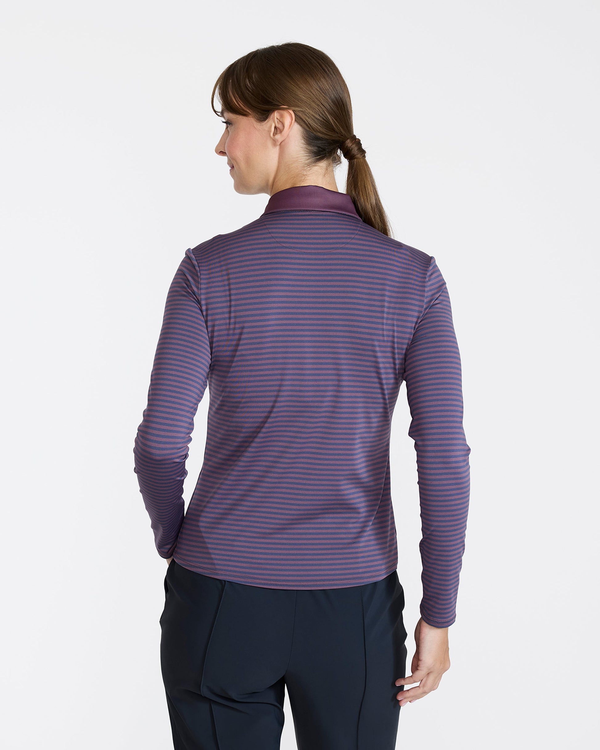 Bad Birdie Double Stripe - Plum Wine Long Sleeve