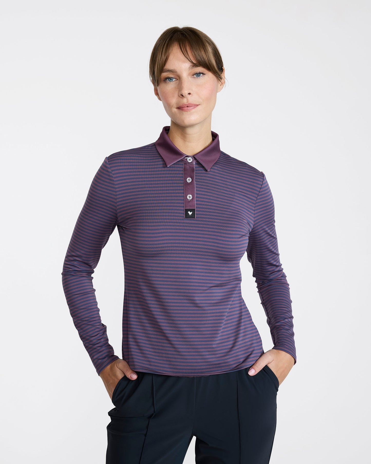 Bad Birdie Double Stripe - Plum Wine Long Sleeve