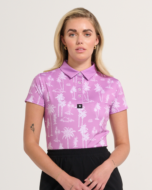 Bad Birdie Purple Thermal Women's Polo - Bad Birdie
