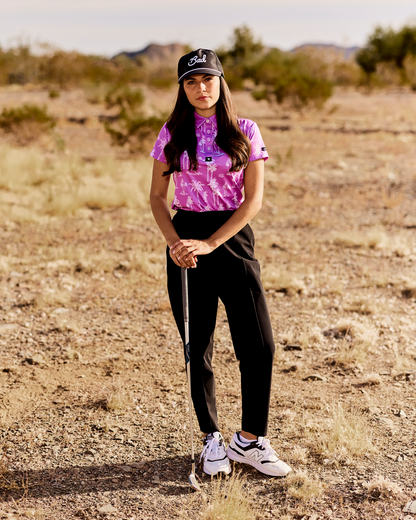 Bad Birdie Purple Thermal Women's Polo - Bad Birdie