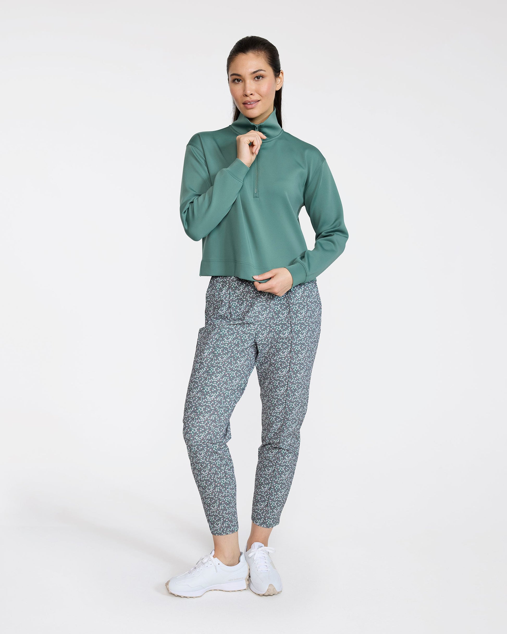 Bad Birdie At Ease Quarterzip - Dark Forest