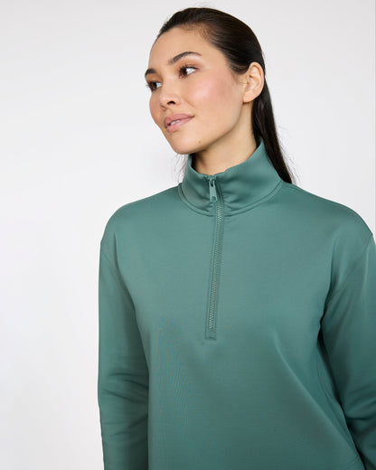 Bad Birdie At Ease Quarterzip - Dark Forest