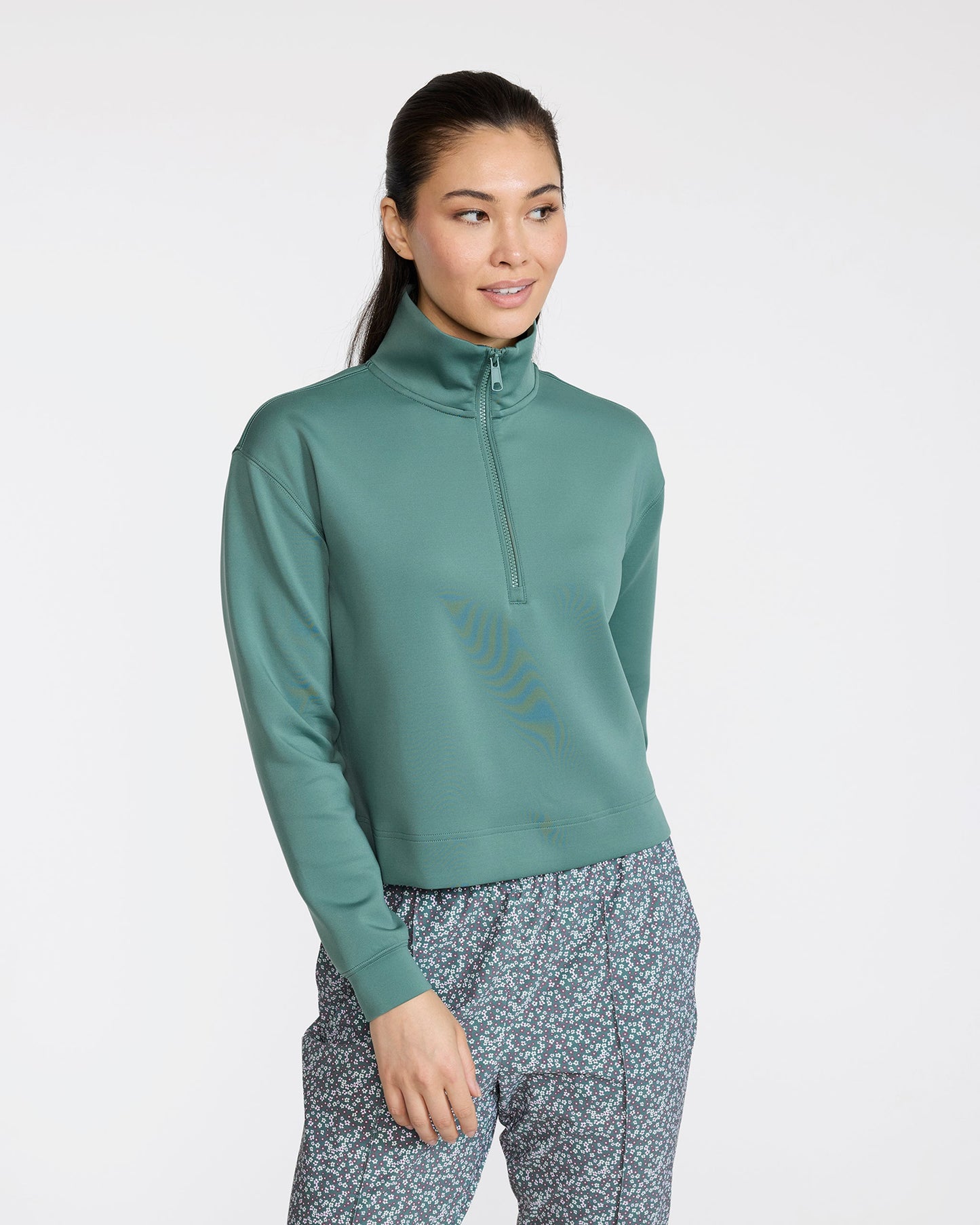 Bad Birdie At Ease Quarterzip - Dark Forest