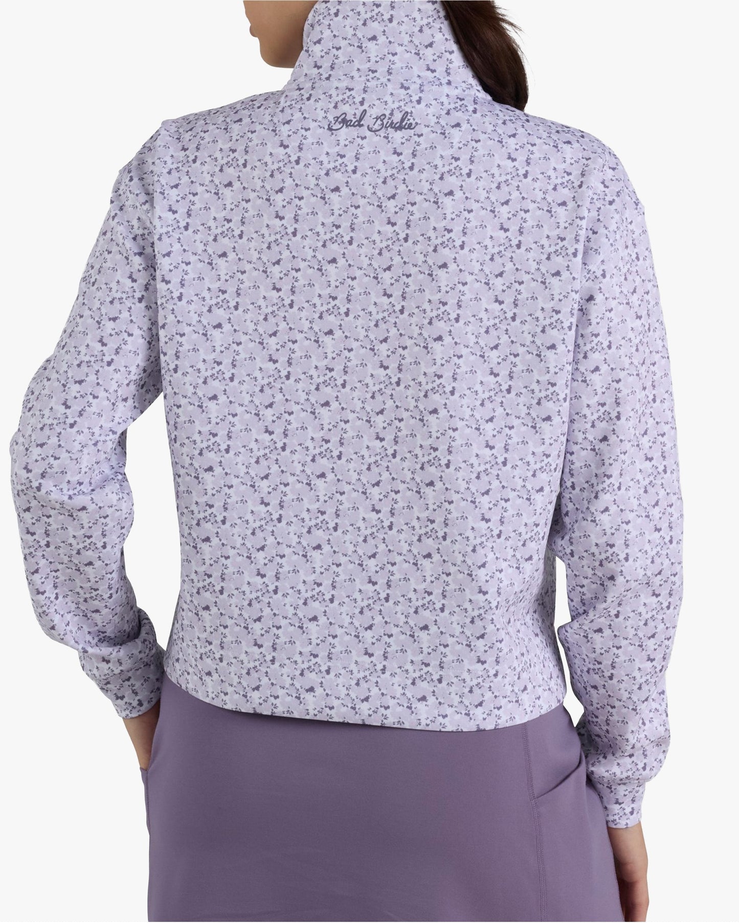 Bad Birdie At Ease Quarterzip - Garden Gala - Lavender Blue