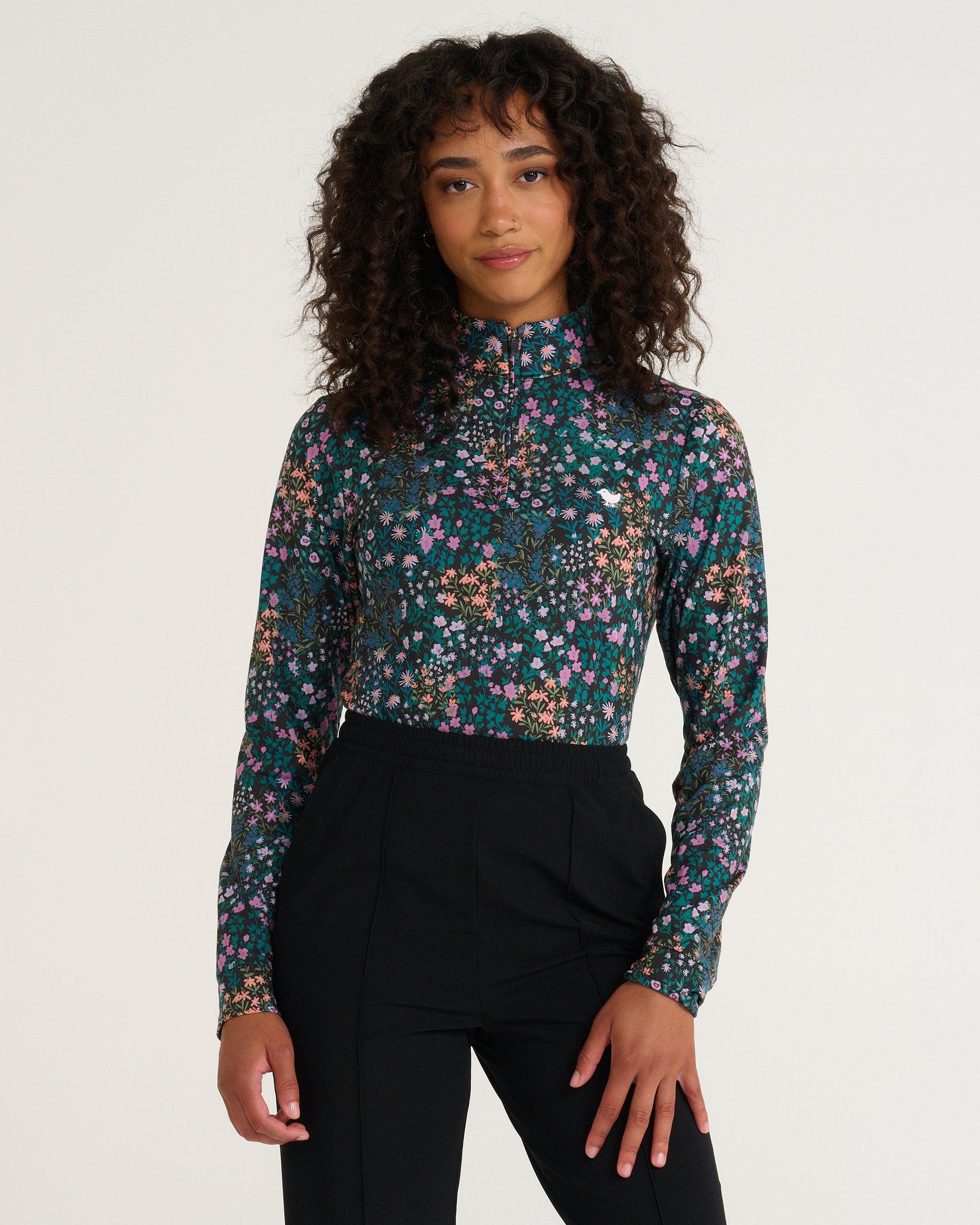 Bad Birdie Women's Quarterzip - Super Duper Bloom