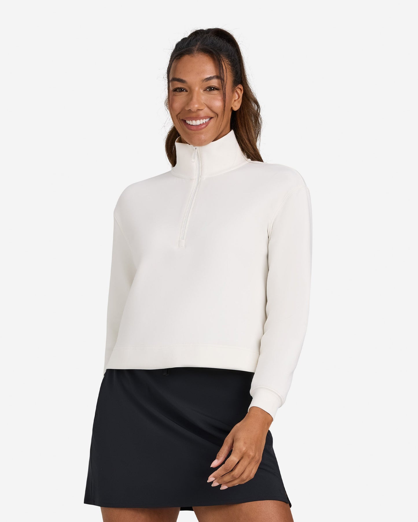 Bad Birdie Women's At Ease Quarterzip - Cloud Dancer