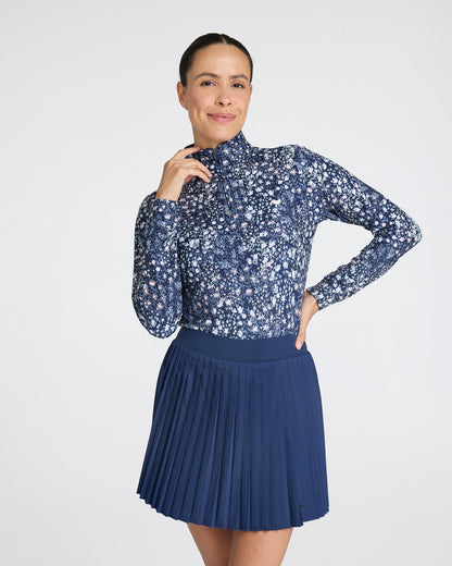 Bad Birdie Women's Quarterzip - Super Duper Bloom - Dark Navy