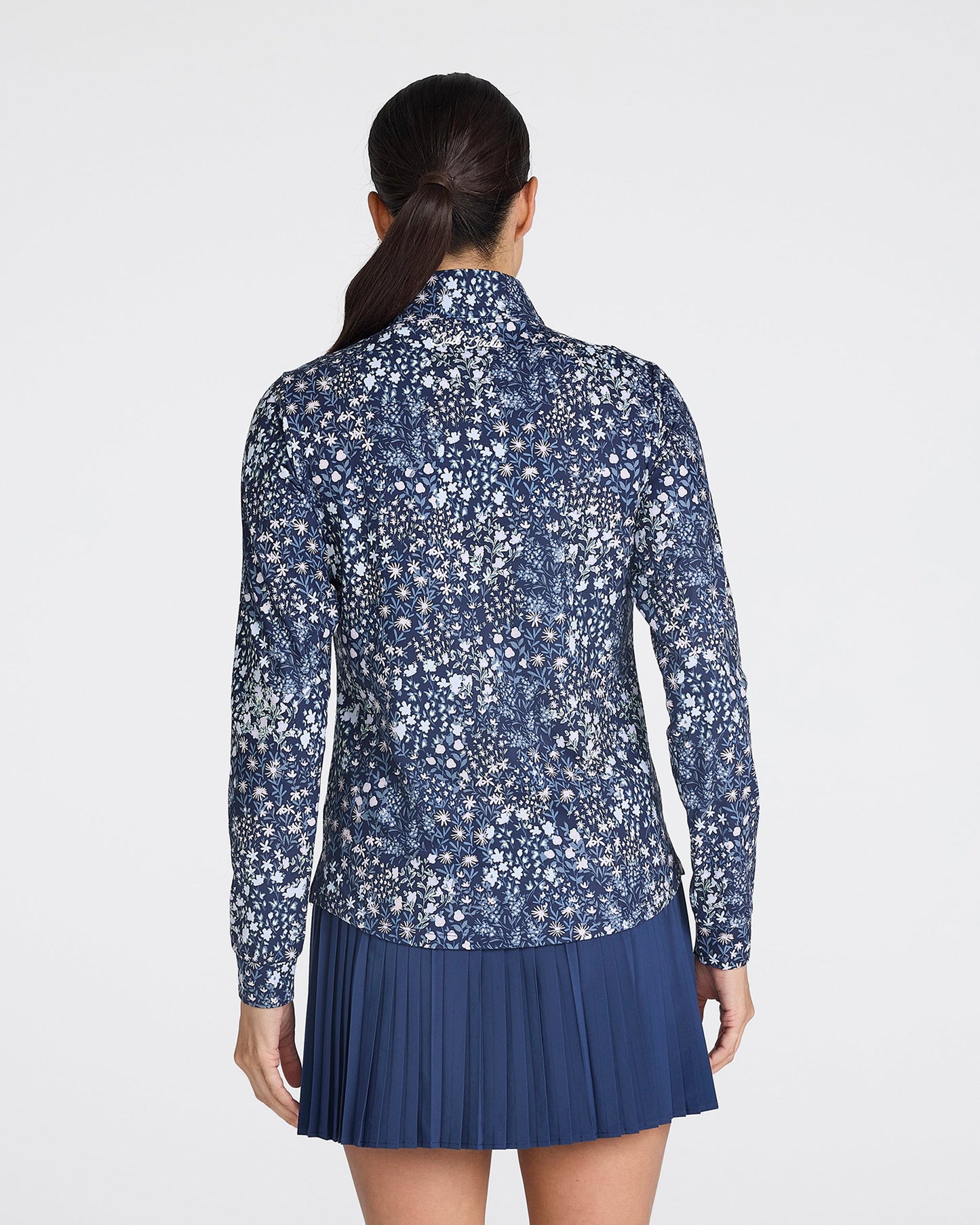 Bad Birdie Women's Quarterzip - Super Duper Bloom - Dark Navy