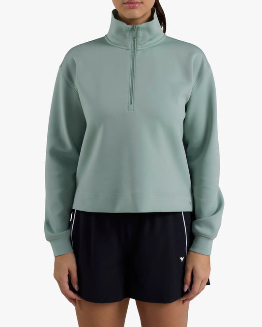 Bad Birdie At Ease Quarterzip - Washed sage