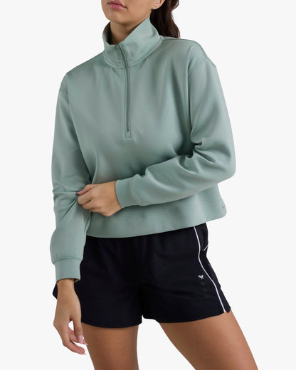 Bad Birdie At Ease Quarterzip - Washed sage
