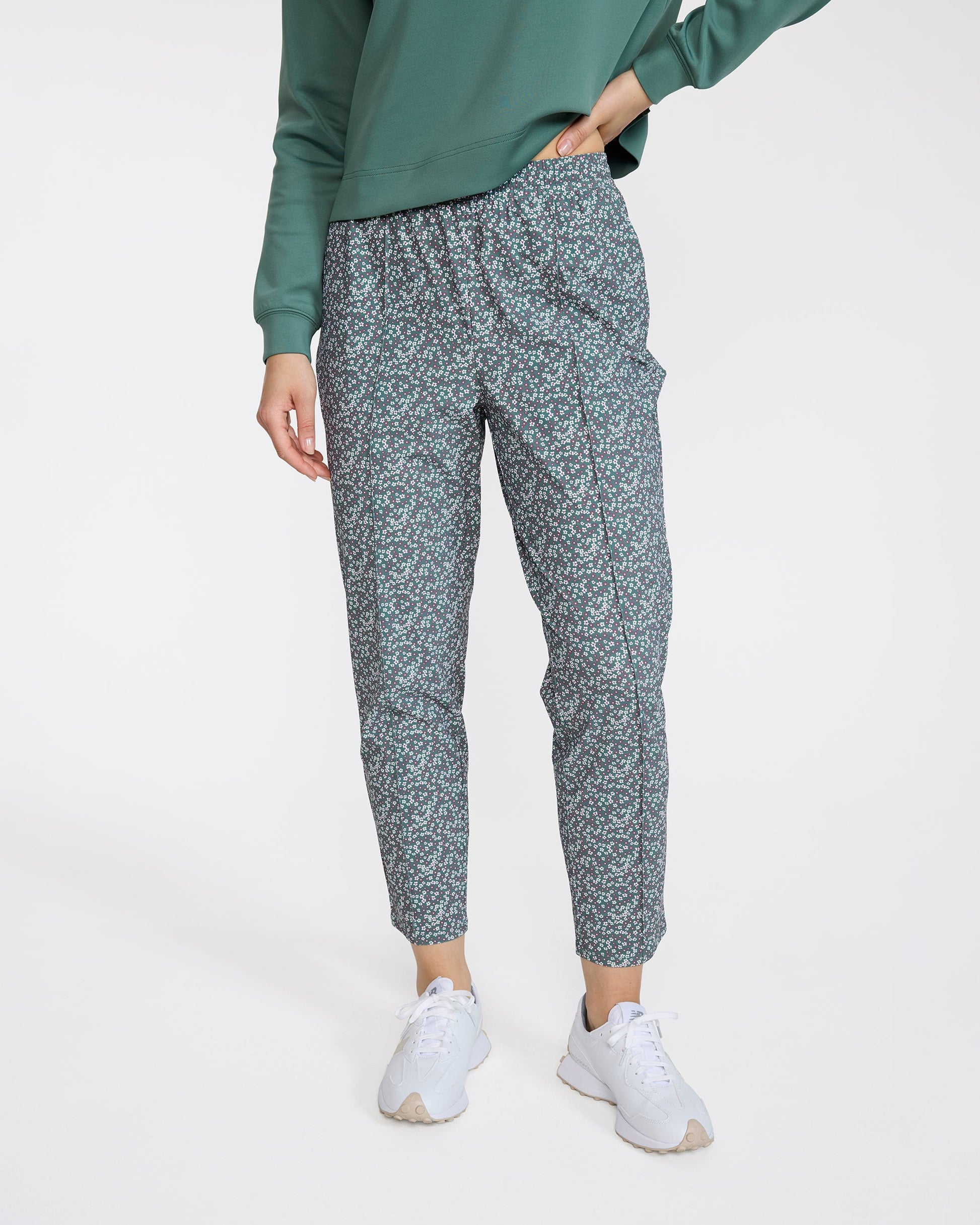 Bad Birdie Women's Players Pant - Ditsy Down - Dark Forest