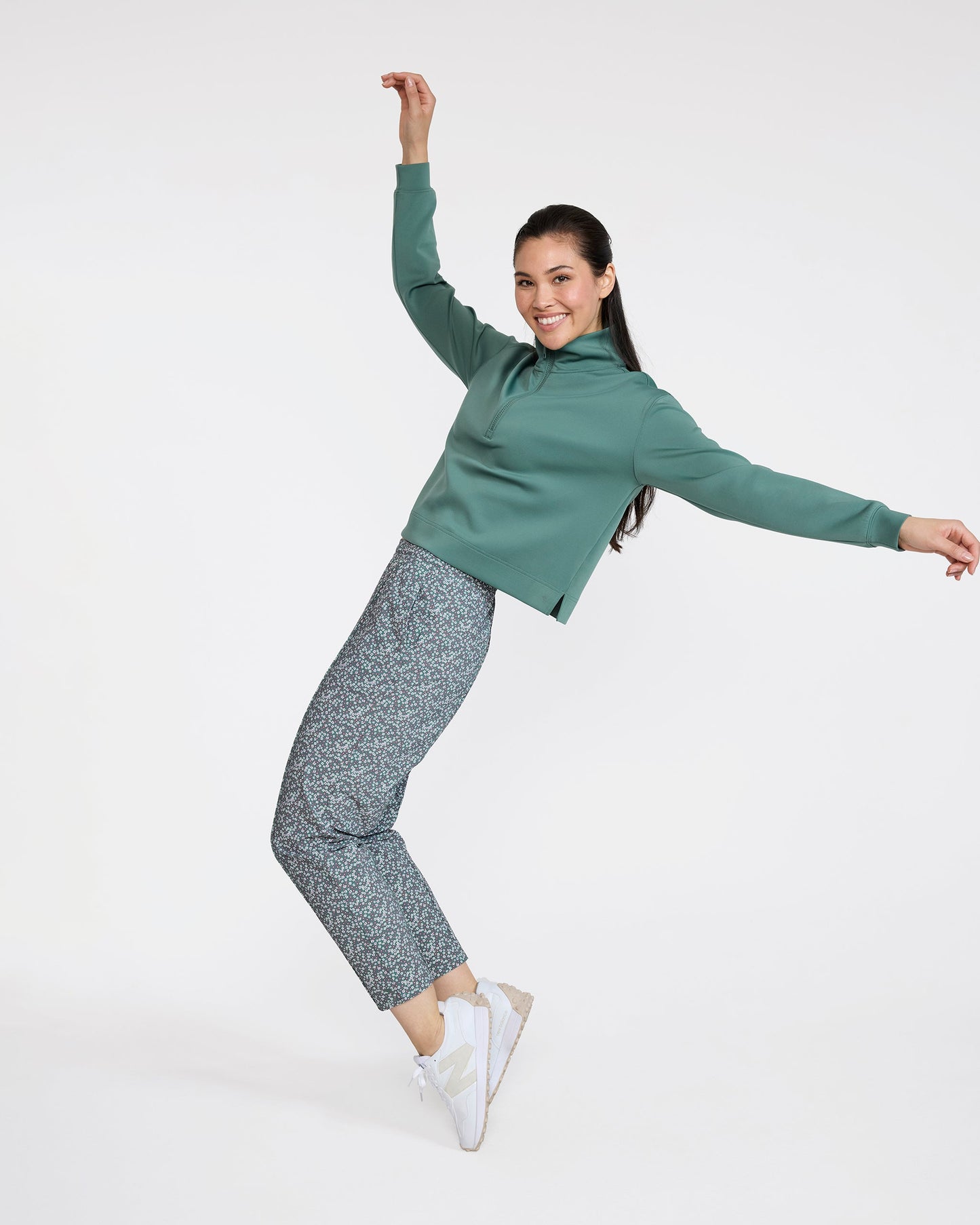 Bad Birdie Women's Players Pant - Ditsy Down - Dark Forest