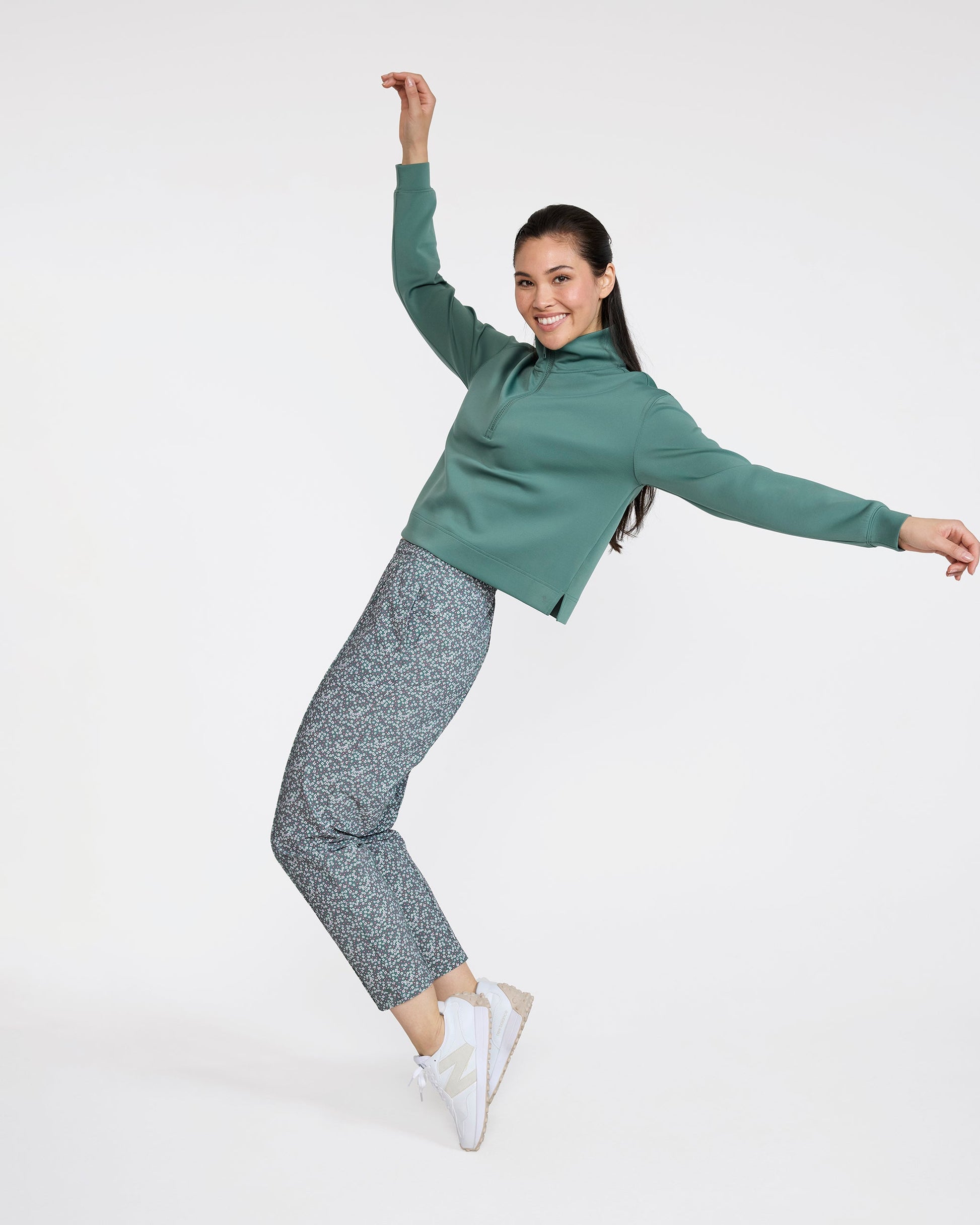 Bad Birdie Women's Players Pant - Ditsy Down - Dark Forest
