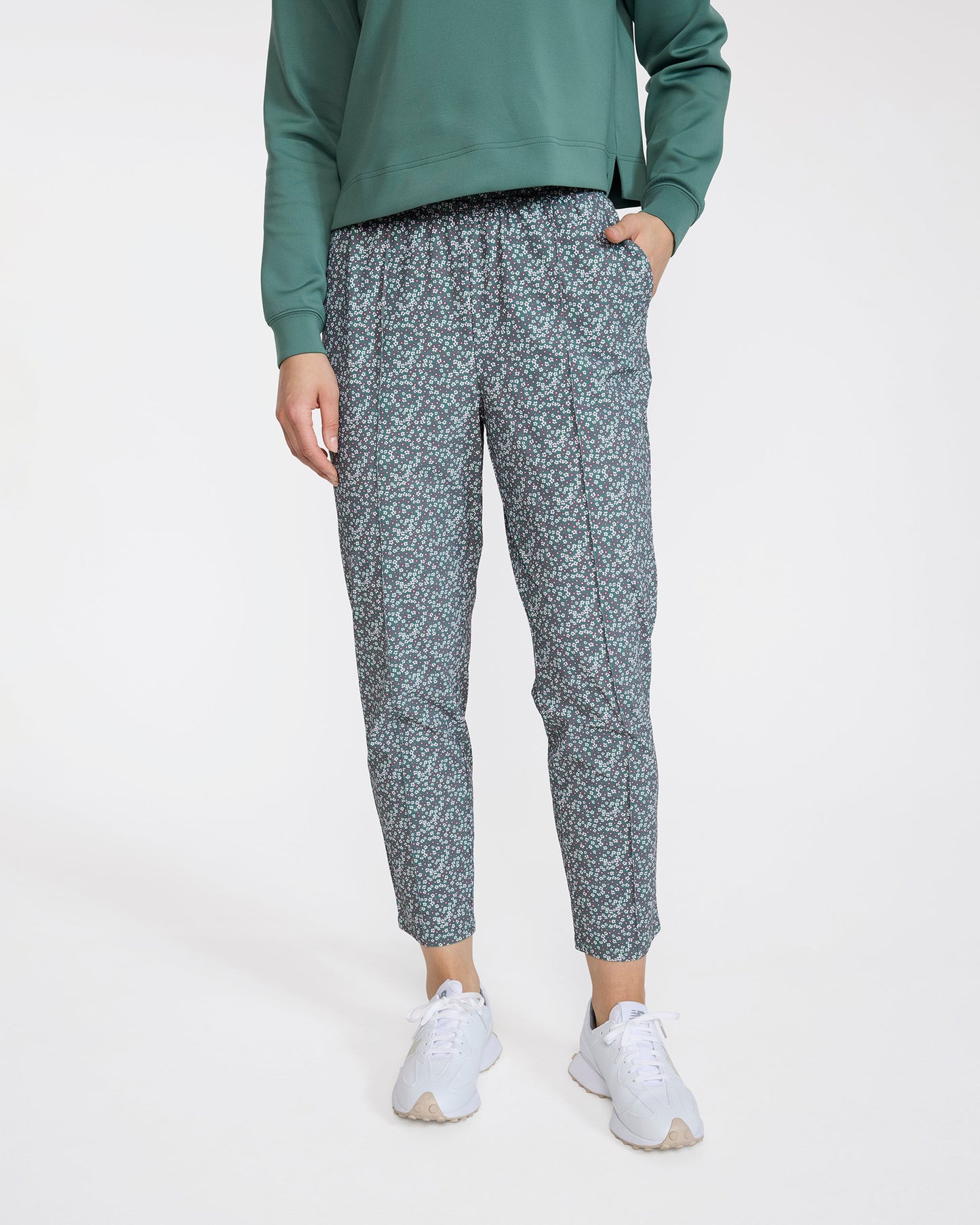 Bad Birdie Women's Players Pant - Ditsy Down - Dark Forest