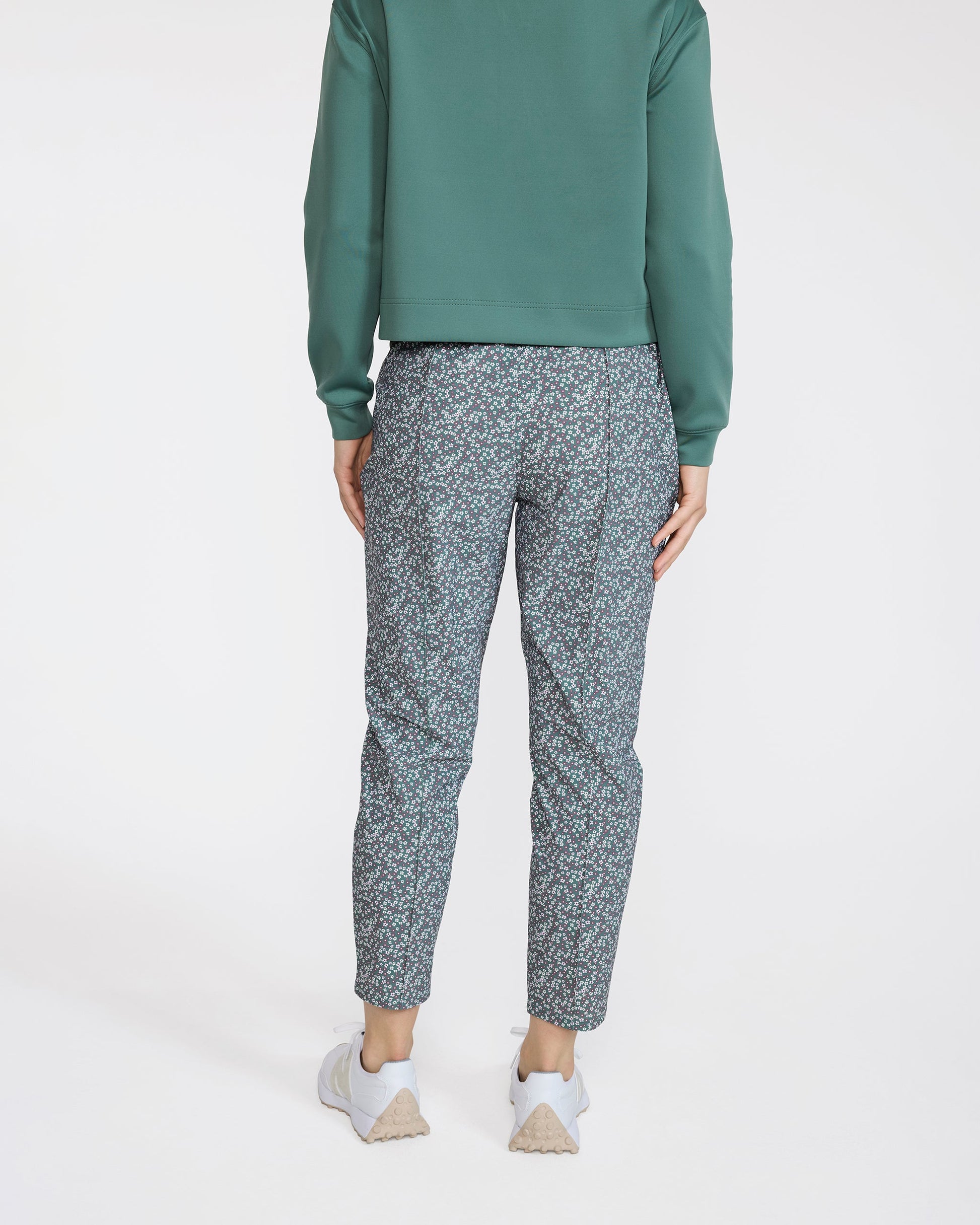 Bad Birdie Women's Players Pant - Ditsy Down - Dark Forest