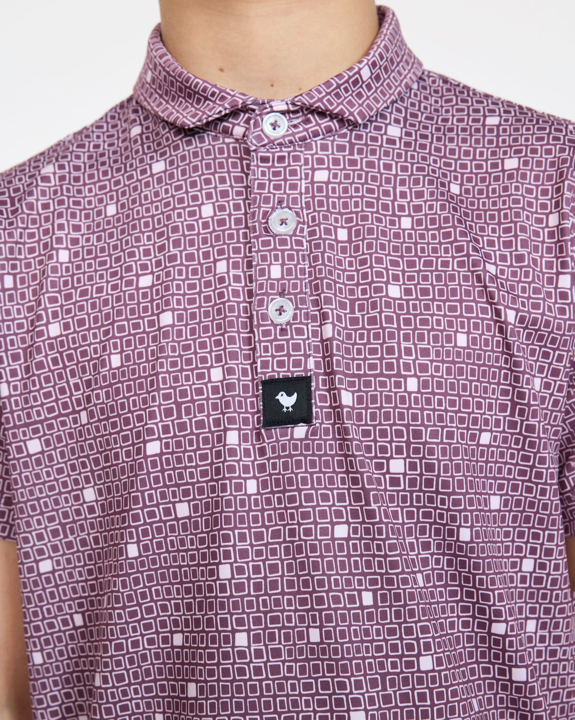 Bad Birdie Youth Polo - Block Party - Plum Wine