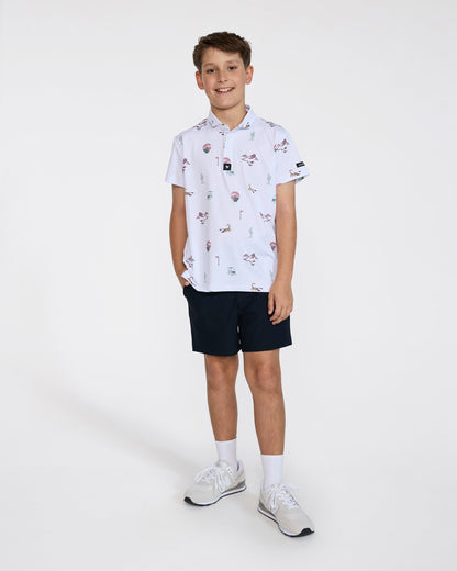 Bad Birdie Youth Polo - Desert Baddies - Brilliant White