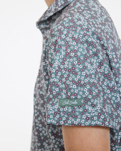 Bad Birdie Youth Polo - Ditsy Down - Dark Forest