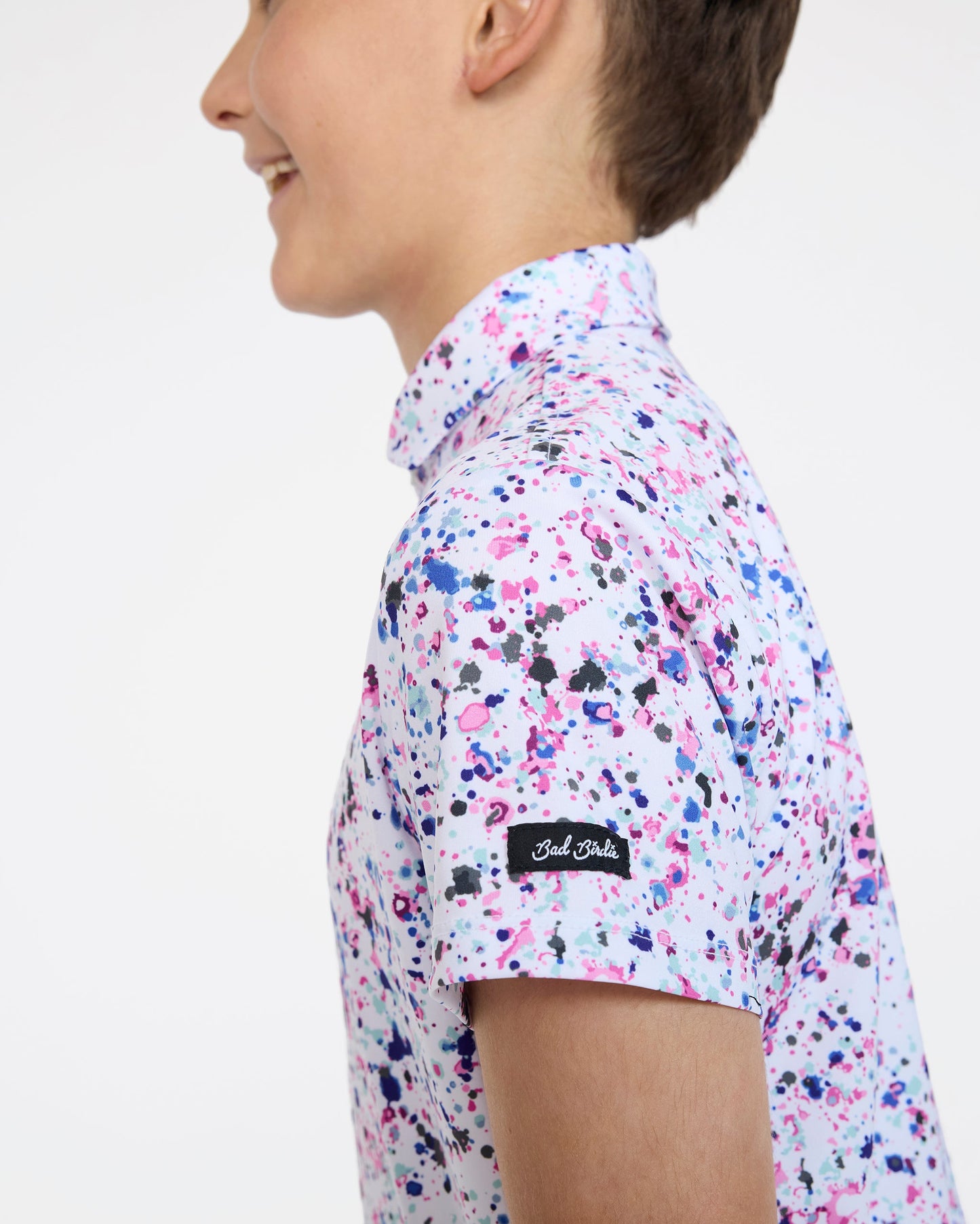 Bad Birdie Paint Splatter 3 Youth Polo - Bad Birdie
