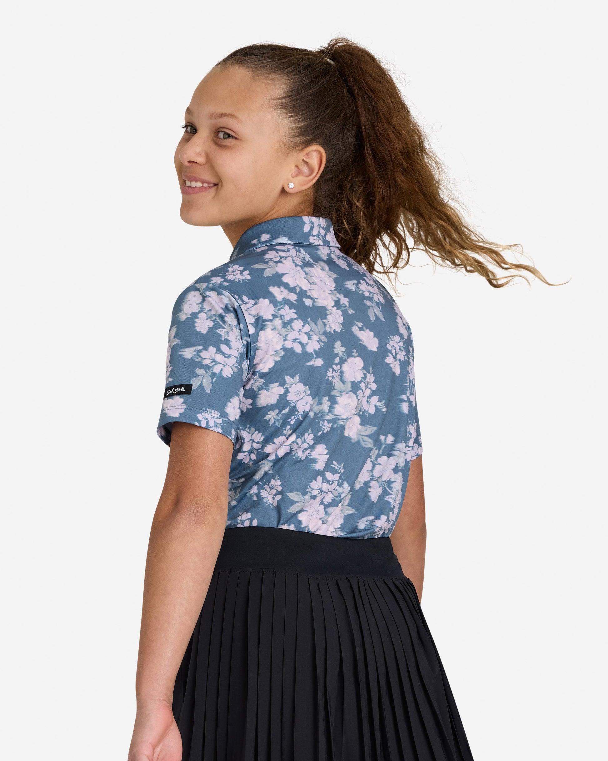 Bad Birdie Youth Polo - Stormy Petals
