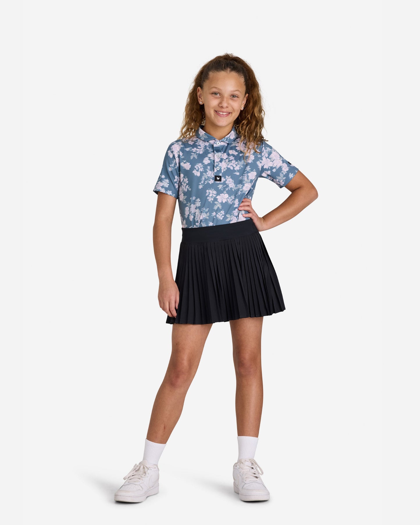 Bad Birdie Youth Polo - Stormy Petals