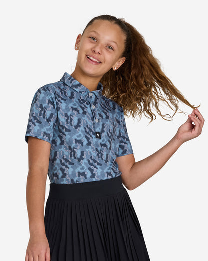 Bad Birdie Youth Polo - Topographic Triumph