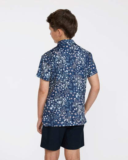 Bad Birdie Youth Polo - Super Duper Bloom Navy