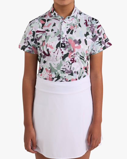 Bad Birdie Core Youth Polo - In Bloom - Pale Blue