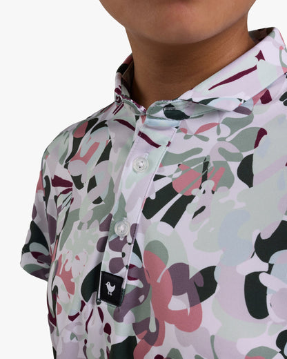 Bad Birdie Core Youth Polo - In Bloom - Pale Blue