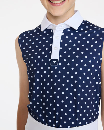 Bad Birdie Sleeveless Youth Polo - Dots