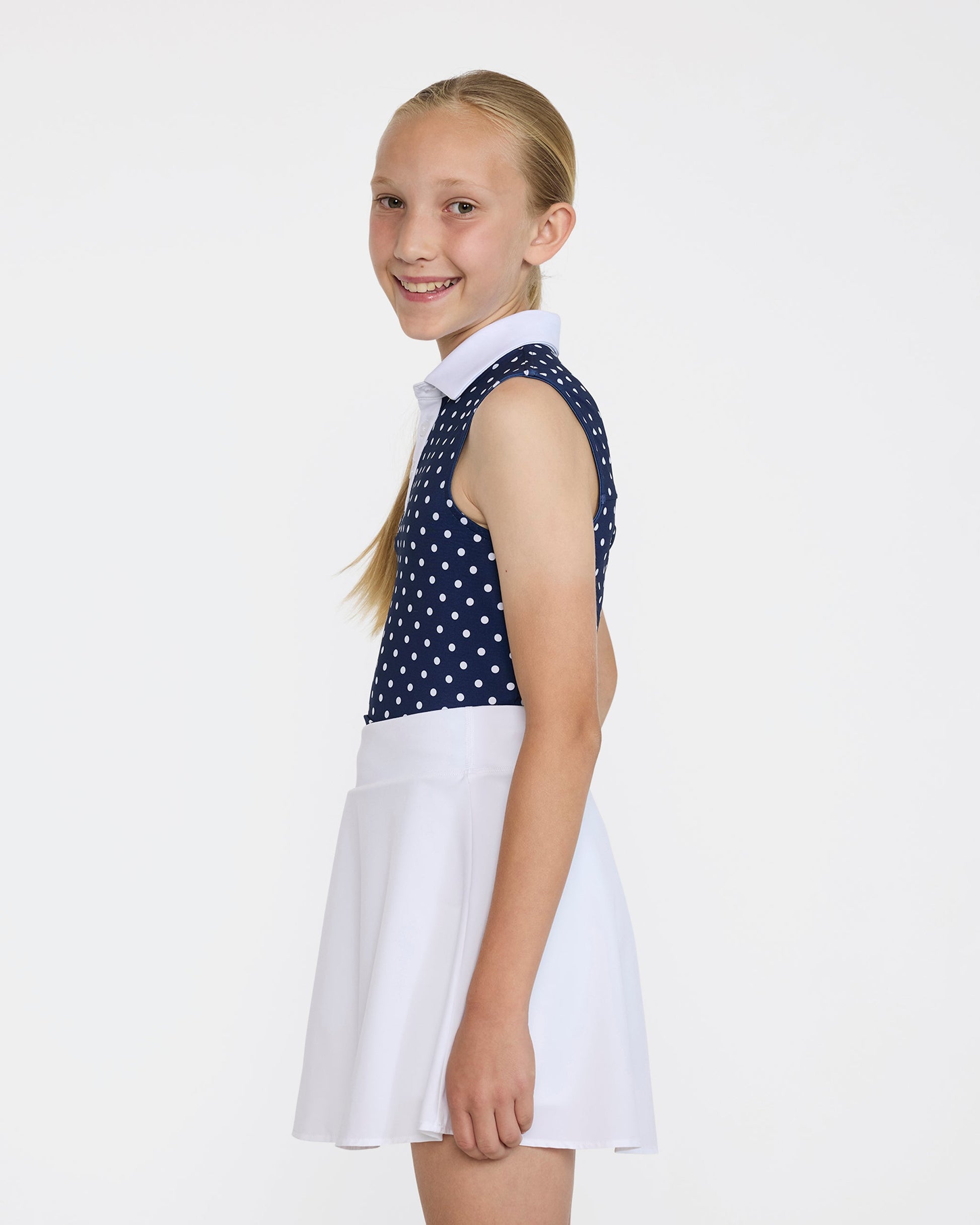 Bad Birdie Sleeveless Youth Polo - Dots