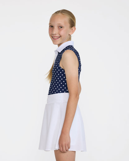 Bad Birdie Sleeveless Youth Polo - Dots