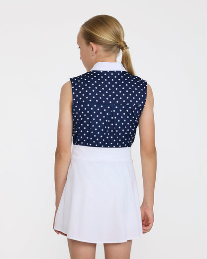 Bad Birdie Sleeveless Youth Polo - Dots