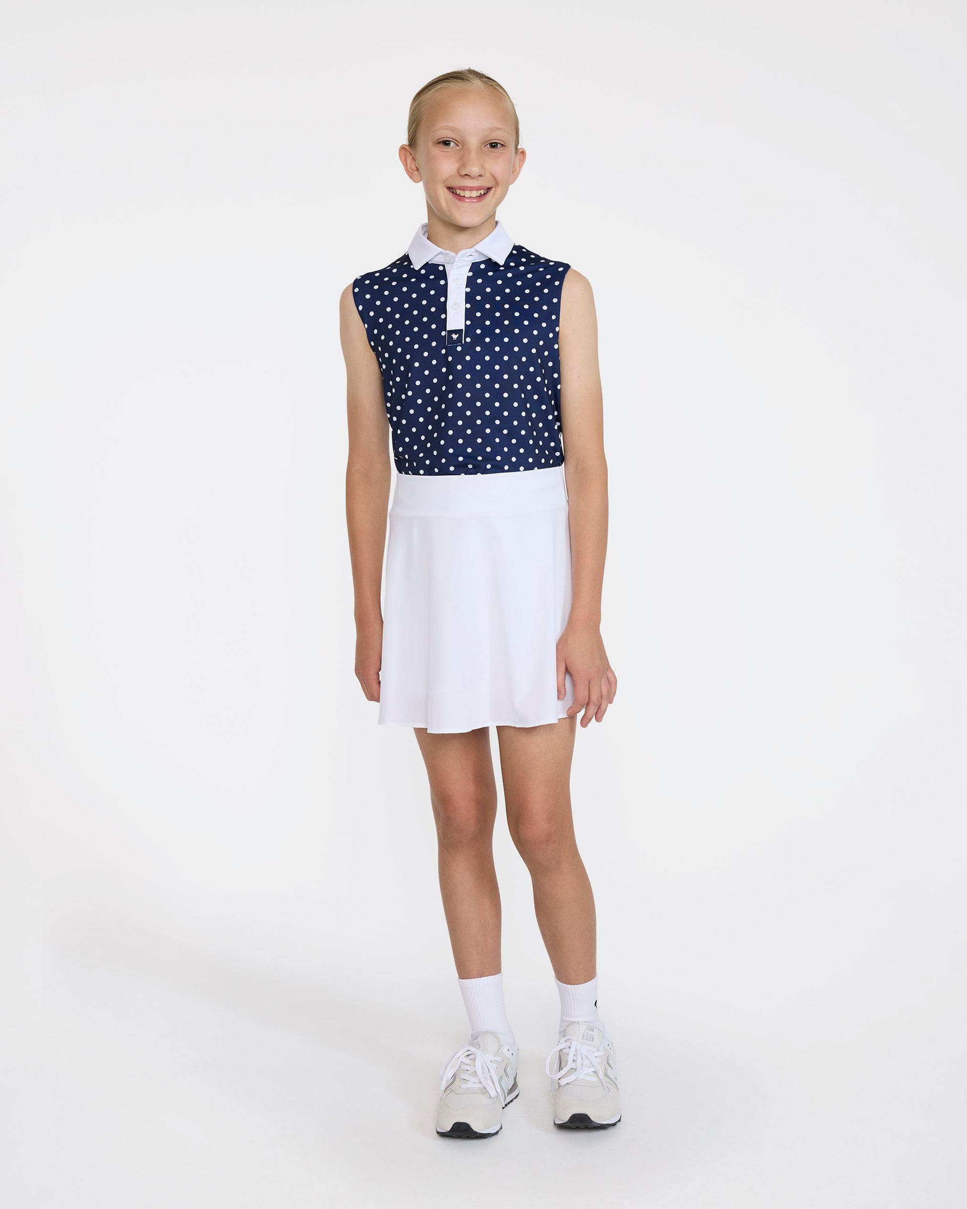 Bad Birdie Sleeveless Youth Polo - Dots