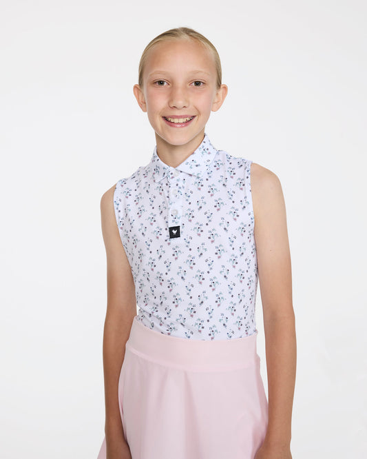 Bad Birdie Sleeveless Youth Polo - Petunia Junkie