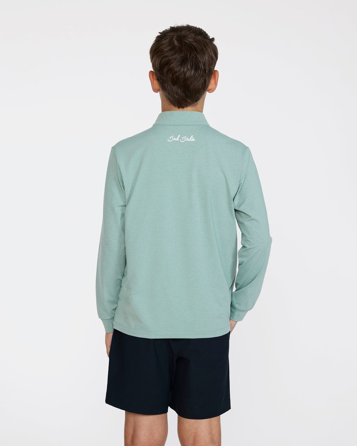 Bad Birdie Youth Velocity Quarterzip - Washed Sage