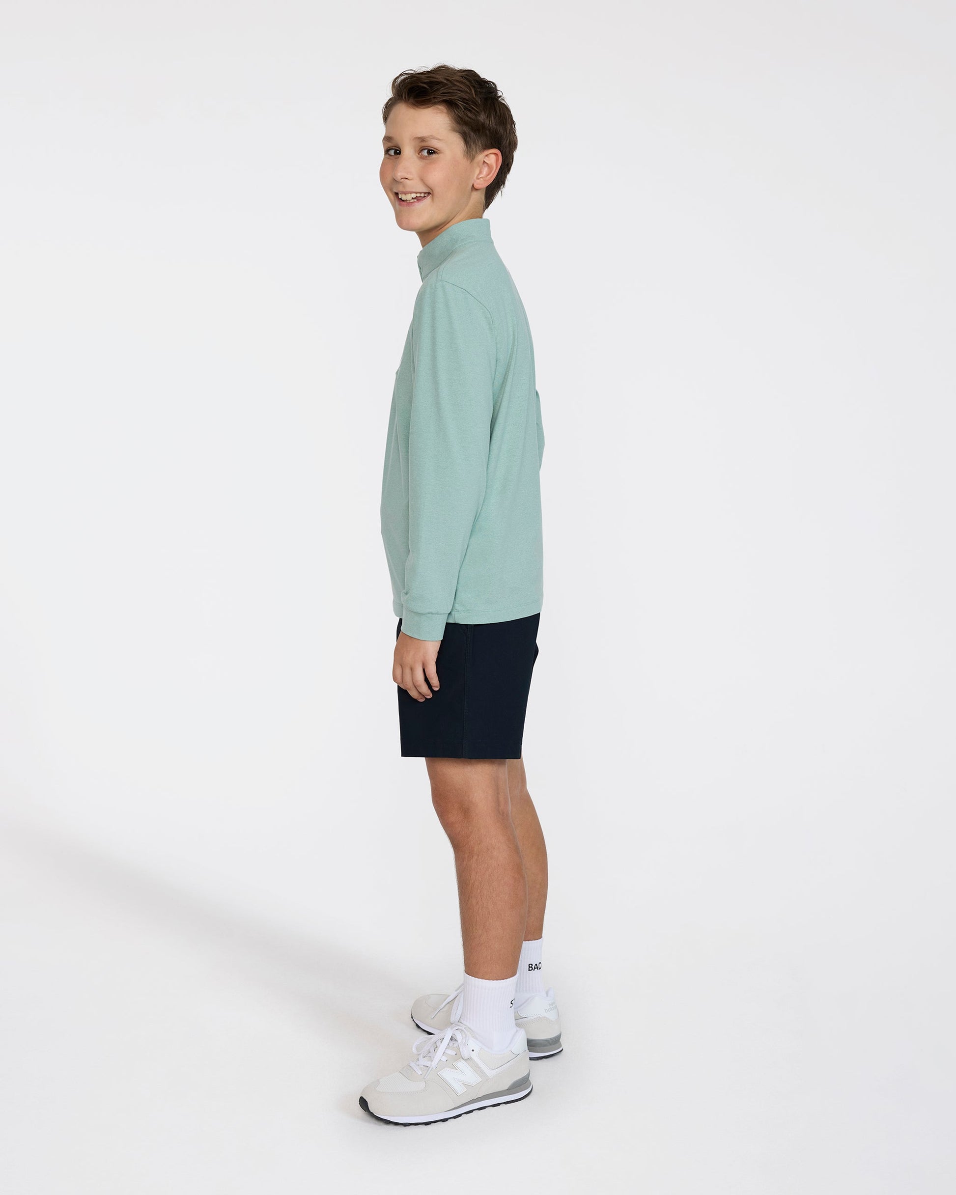 Bad Birdie Youth Velocity Quarterzip - Washed Sage